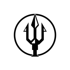 Trident design vector and poseidon icon illustration template