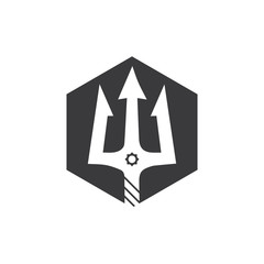 Trident design vector and poseidon icon illustration template