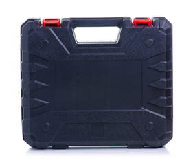 Black tool box on white background isolation