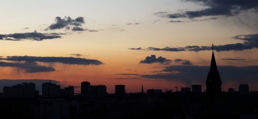 Obraz premium Zachód słońca Łódź