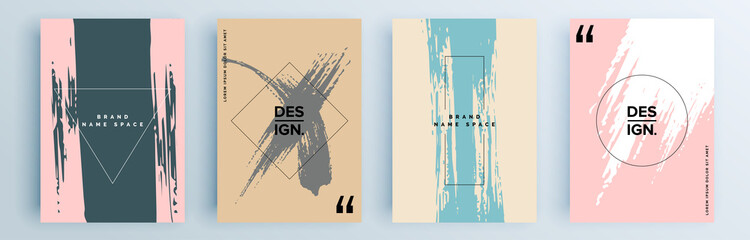 Modern abstract covers set, minimal covers design. Colorful geometric background, vector illustration.