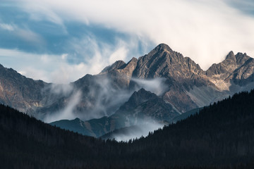 Long exposure cloud and peak