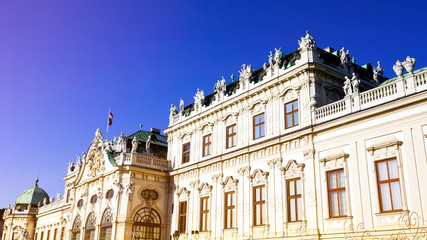 Fototapeta na wymiar Closeup belvedere palace historical building architecture in Vienna, Austria, Europe