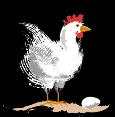 White chicken brushes vector image