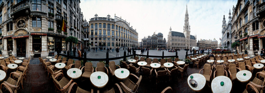 Brussels grand place terrace of the tavern Chaloupe d&acute;or