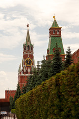 Fototapeta na wymiar Spasskaya tower of the Moscow Kremlin from the red square. Moscow, Russia