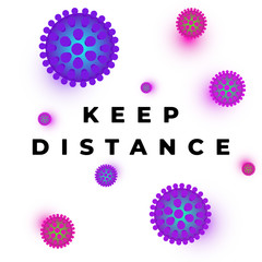 Keep social distance in public society people banner. Coronavirus COVID-19 epidemic outbreak spreading preventive measures banner square design. Steps to protect yourself vector illustration