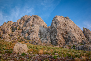 Fototapeta na wymiar Landscape view of the mountain, Tulo's Rafters, Velebit Nature Park, Croatia.