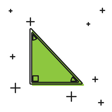 recommend clip art: Black Triangle math icon isolated on white background.  Vector Illustration