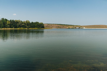 Pond. Ecological concept. Summertime