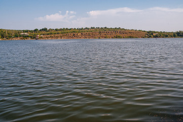 Pond. Ecological concept. Summertime