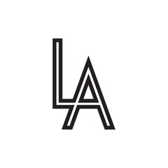 Black and white letter LA initial logo icon