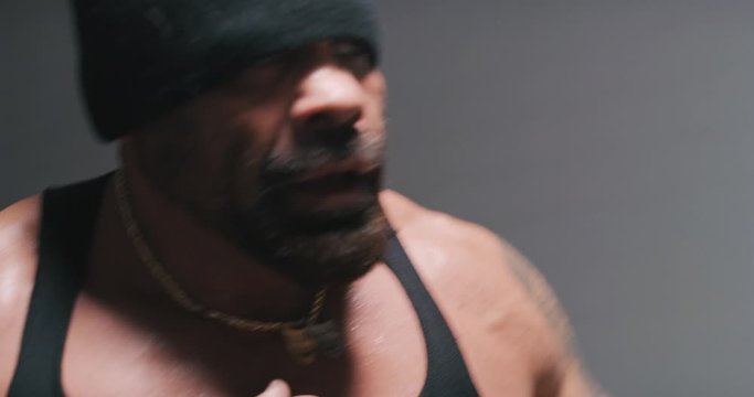 Boxer dancing while training for a fight.