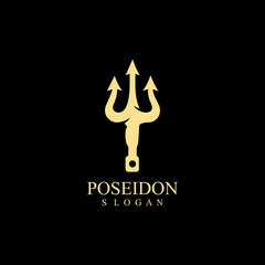 Trident design vector and poseidon icon illustration template