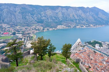 Fototapeta na wymiar Kotor Bay (Montenegro) view from mountains