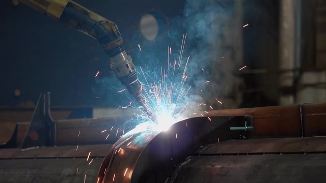 Bright sparks from robot welding