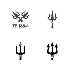 Trident design vector and poseidon icon illustration template