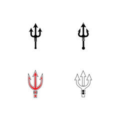 Trident design vector and poseidon icon illustration template