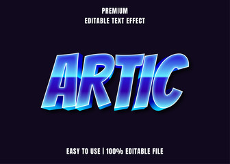 Editable text effect - Artic Blue Style
