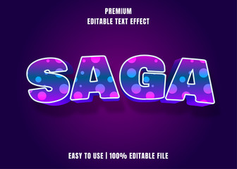 Editable text effect - Saga Modern Style