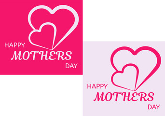 Happy mother's day. Design in pink shades. Hearts