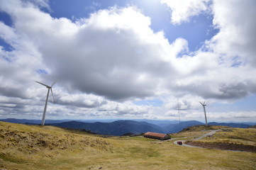 高原にある風力発電