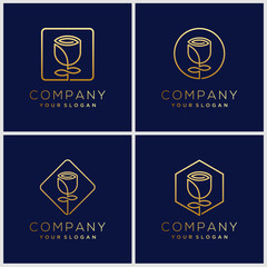 Obraz premium flower logo design with line art style. logos can be used for Spa, Beauty salon, Decoration, Boutique.