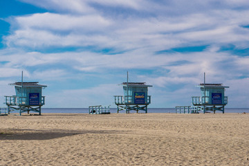 Słoneczny patrol na Santa Monica Beach - obrazy, fototapety, plakaty