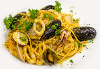 Spaghettis aux fruits de mer