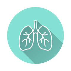 Human lungs icon for graphic and web design.