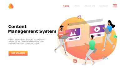 Content Management System Vector Illustration Concept, Suitable for web landing page, ui, mobile app, editorial design, flyer, banner, and other related occasion