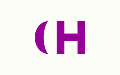 DH or HD and D or H Uppercase Letter Initial Logo Design, Vector Template