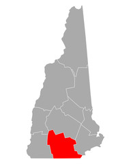 Karte von Hillsborough in New Hampshire