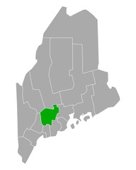 Karte von Kennebec in Maine