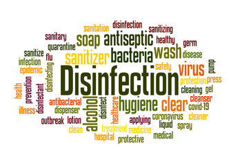 Fototapeta premium Disinfection word cloud concept 2