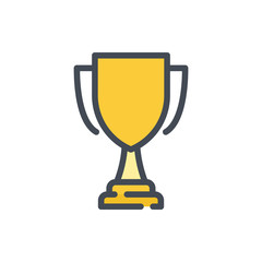 Trophy Cup color line icon. Winner Prize vector outline colorful sign.