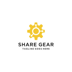 Creative modern gear share logo icon vector sign industrial