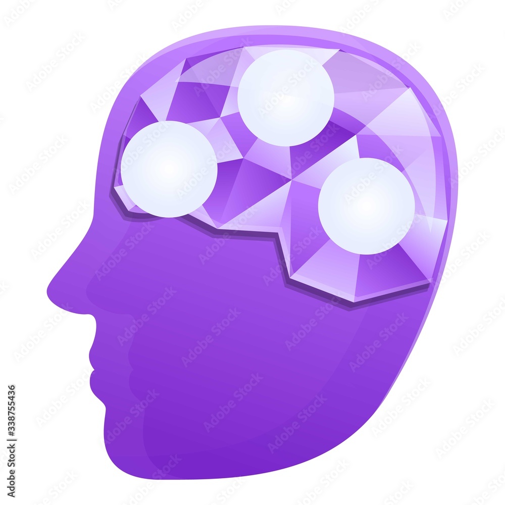 Poster digital ai brain icon. cartoon of digital ai brain vector icon for web design isolated on white back