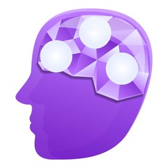 Digital ai brain icon. Cartoon of digital ai brain vector icon for web design isolated on white background