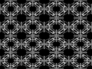 Seamless pattern design with floral background elements, brown, black, gray, white ornaments