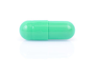 Capsule pill on white background
