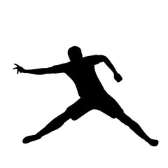 Fototapeta na wymiar vector, white background, black silhouette male athlete