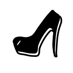 High heel shoe icon. Vector illustration, flat design.