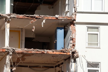 Trümmer eines abgerissenen Hauses, Bremen, Deutschland, Europa