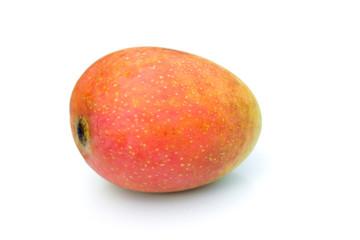 Sweet mango fruit isolated on white background.