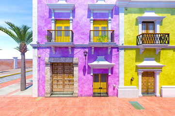 Caribbean Village. Colored houses