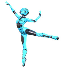 Robot woman. Matte metal droid. Artificial Intelligence.