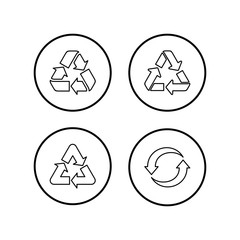 Recycle icons set vector. Recycle and some packaging sign. environment icon