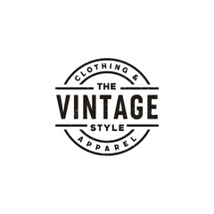 Classic Vintage Retro Label Badge Stamp logo design for Cloth Apparel