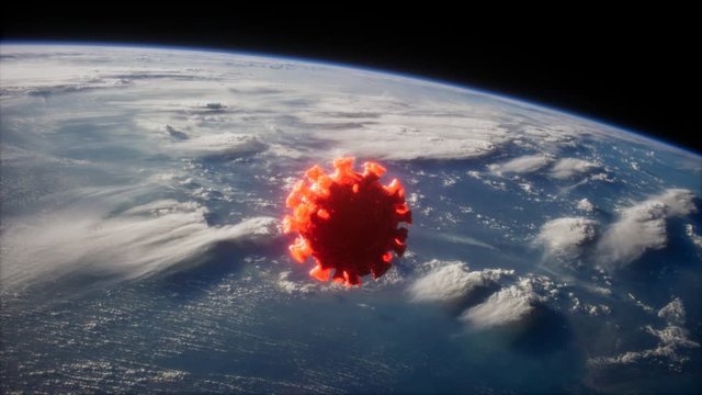 Coronavirus COVID-19 asteroid near Earth. elements furnished by Nasa
